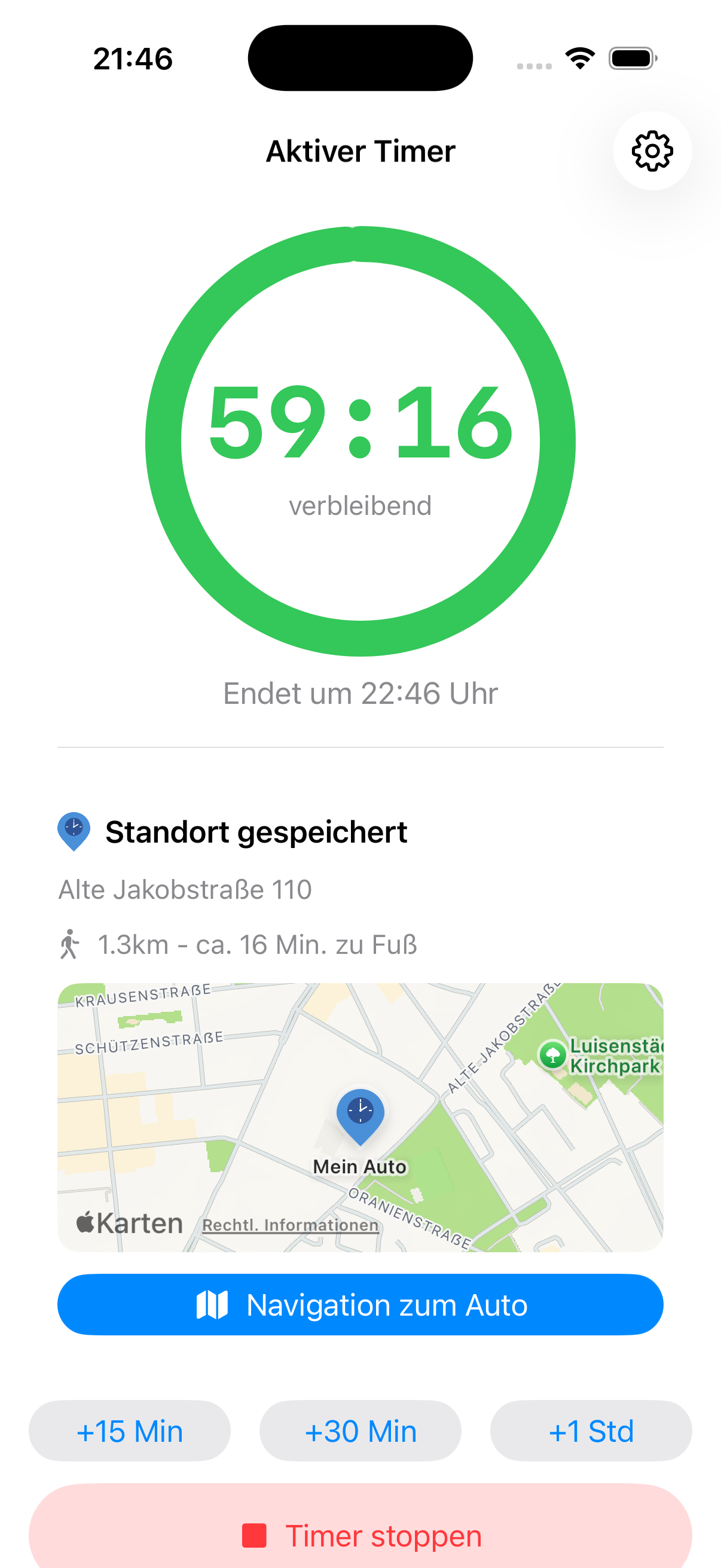 ParqTime Aktiver Timer